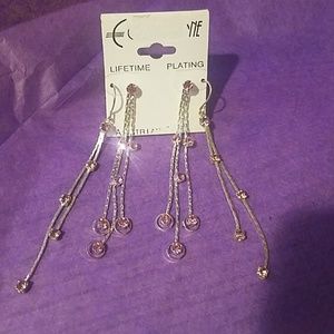 Set of purple & pink dangling earrings